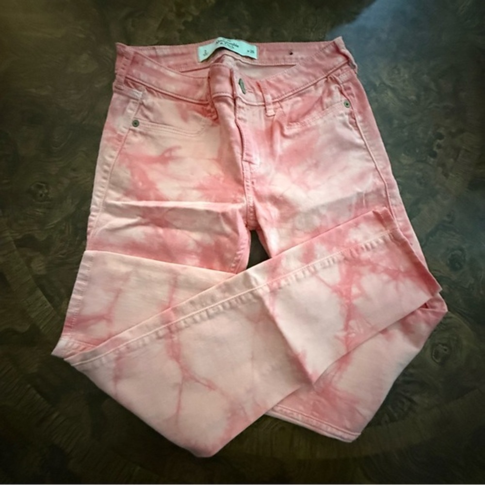 Abercrombie & Fitch NWOT Shades of Peach Tie-Dye Women's Jeans Sz 2 W-26